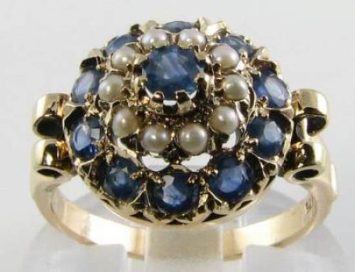 Anello vintage art déco 9ct - anello,