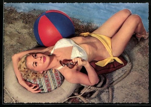 Cartolina pin bikini con - pin-up, in