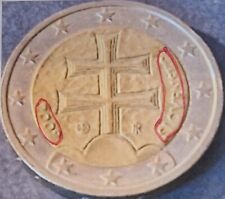 SLOVACCHIA SLOVENSKO MONETA 2€  Euro 2009 Doppia Croce - RARA sbiadita come foto