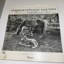 Cartolina norvegese Gunvor Fossum 1954 calendario protezione animali - senza date!