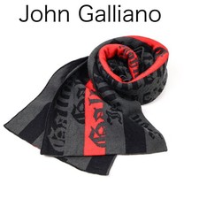 Sciarpa John Galliano in maglia di lana design logo Y2K