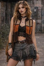 Gilet patchwork all'uncinetto