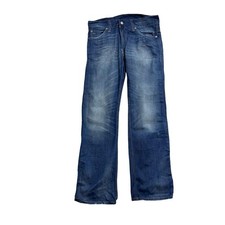 Jeans Levis 506 W32 L32 Uomo Blu Scuro Relaxed Vestibilità Dritta Denim (E)