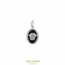 Ciondolo uomo testa di medusa oro bianco 18kt