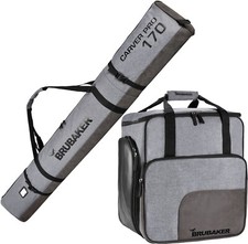 BRUBAKER 'Performance' Borsa porta scarponi + Sacca sci da 170/190cm Grigio Nero