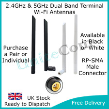 WiFi 2,4/5 GHz Booster Dual Band Antenna RP-SMA 5dBi router a banda larga nero bianco