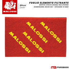 SPUGNA FILTRO ARIA MALOSSI FOGLIO A4 UNIVERSALE DOUBLE RED SPONGE MOTO SCOOTER