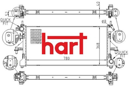 Radiatore hart 616608 per - radiatore,