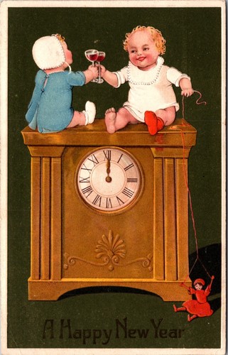 Cartolina capodanno 1909 - cartolina,