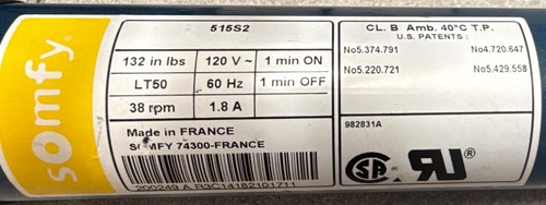 Motore cieco somfy lt50 - motore,
