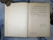 PRIME EDIZIONI LIBRI RARI 1903 1904 AUTO RIASSUNTI MEDICINA INTERNA MEDICI