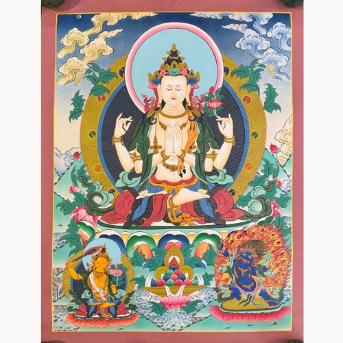 Quadro chenrezig thangka - chenrezig,