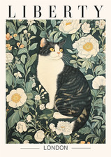 Stampa gatto Liberty Londra
