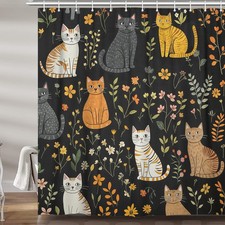 Cute Cat Shower Curtain, Funny
