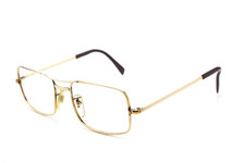 1980s vintage gold plated eyeglasses L'AMY BILL Rectangles frame golden glasses