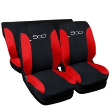 COPRISEDILI COMPATIBILI CON 500 NUOVA FODERE AUTO  BICOLORE NERO-ROSSO