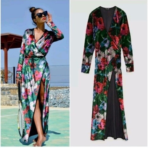 Maxi abito avvolgente - , zara