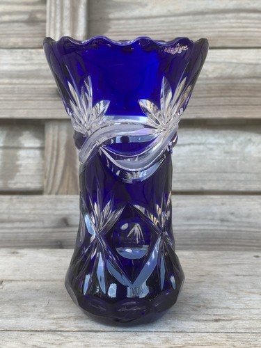 Vaso cristallo blu cobalto - vaso,
