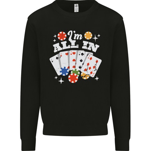 Felpa uomo poker all in - i'm,