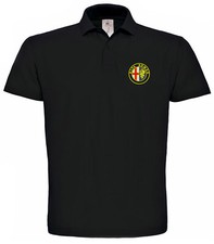 Polo nera ricamata logo auto