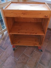 Carrello In Legno Massello E Ruote Con Freni