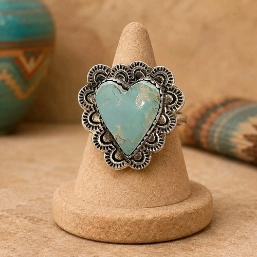 Anello pietra cuore turchese
