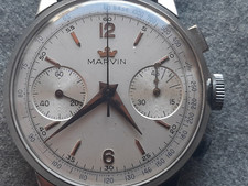 CRONOGRAFO MANUALE MARVIN ANNI  60. CASSA INOX. Mov. VALJOUX 22 Ruota a colonne