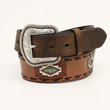 NOCONA Cintura cowboy western country cuoio pelle fibbia conchos beige turchese