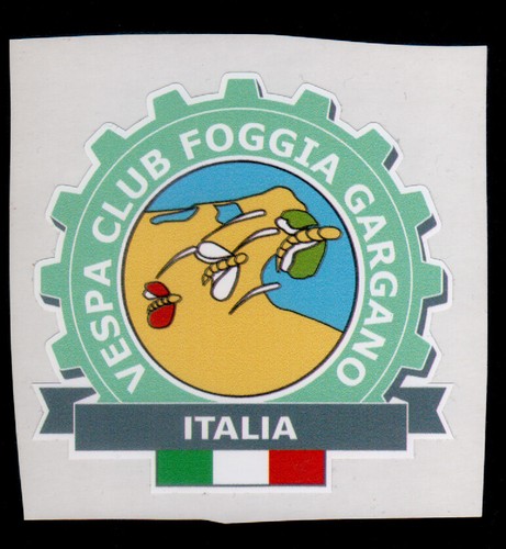 Adesivo vespa club - vespa, foggia