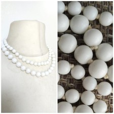 Collana Vintage Vetro Bianco