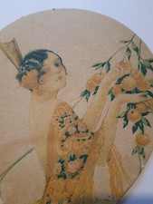 ORANGE CRUSH vintage fan ventaglio 1920-1930 coca cola pepsi fanta