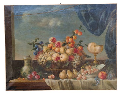 Natura morta con - frutta,, olio