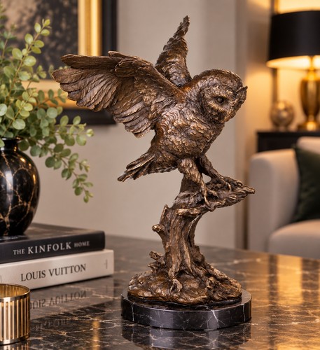 Scultura bronzo gufo su - scultura,