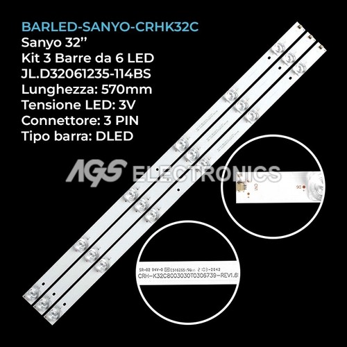 Kit barre strip - 6, led