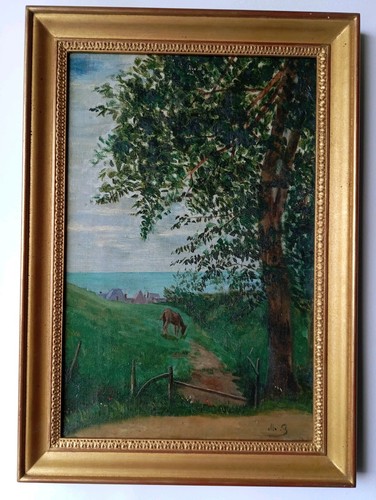 Antico olio tela - antico, su