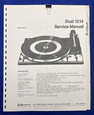 Manuale di servizio giradischi Dual 1214 originale