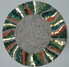 PIATTI CERAMICA CON DECORAZIONE MOSAICO - TESSERE MARMO, VETRI VENEZIANI, ORO