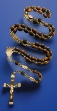Rosario medaglia vintage legno