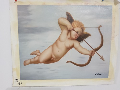 Quadro angelo cupido dipinto - quadro,