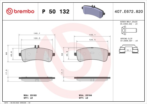 Kit pattini freno brembo per - freno,