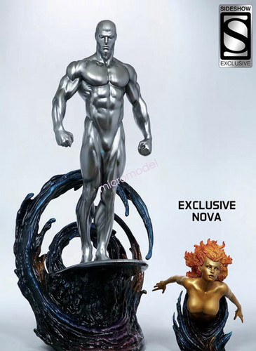 Statua surfer sideshow silver - surfer,
