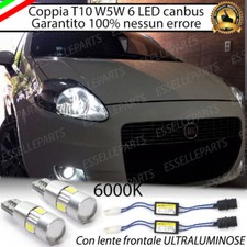 COPPIA LUCI DI POSIZIONE 6 LED CON LENTE FRONTALE GRANDE PUNTO + SPEGNI SPIA