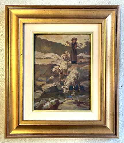 Antico quadro olio scena - antico,