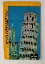 CARTA SCHEDA TELEFONICA -LEADER COMMUNICATIONS ITALIA -TORRE DI PISA -75 UNITA'