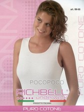 Canottiera a spalla larga da donna in cotone Richbell RH60 top canotta intima