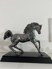 Scultura Statua  cavallo Argento firmata Magrino Oggetto d Arte Collezione