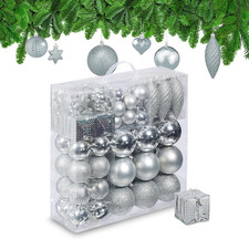 Set Da 110 Palline Di Natale, Addobbi Natalizi, Palle Opache, Lucide, Glitter, P