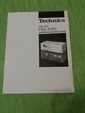 TECHNICS RS-M5 ORIGINAL OPERATING INSTRUCTIONS MANUALE D'USO ORIGINALE