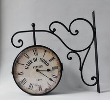 Orologio da parete, doppia faccia, orologi stazioni ferroviarie XIX secolo