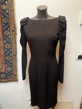Miss Blumarine Abito Elegante Nero Tg.M 42 It 38 Eu Misto Viscosa